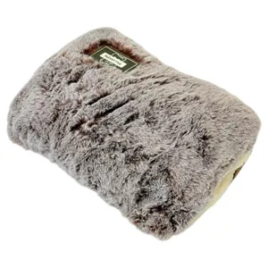 Pernă Electrică cu Apă, Încălzire Rapidă 500W, Husă Pufoasă Gri, Confort pentru Spate, Abdomen și Mâini26.5*19CM