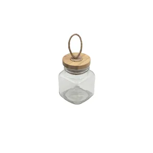 Borcan din Sticlă cu Capac și Agățătoare 5 x 7.5 cm – Recipient Decorativ pentru Condimente, Dulciuri, Mărturii, Cadouri și Depozitare Accesorii