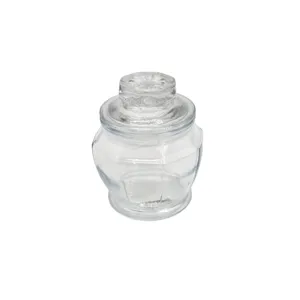 Borcan din Sticlă pentru Condimente cu Capac Decorativ Model Floare 6.2 x 10 cm, Recipient pentru Depozitare Condimente, Sare, Zahăr, Ierburi Aromatice și Ingrediente Uscate