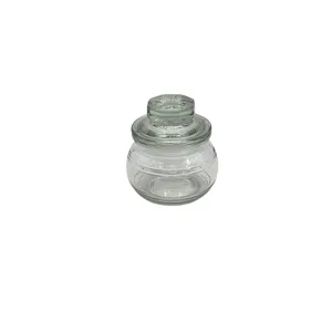 Borcan din Sticlă pentru Condimente cu Capac Model Floare 5.5 x 10 cm