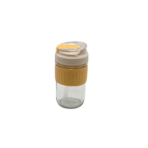 Pahar de Călătorie din Sticlă Borosilicată, Capacitate 500 ml, Recipient Reutilizabil pentru Băuturi