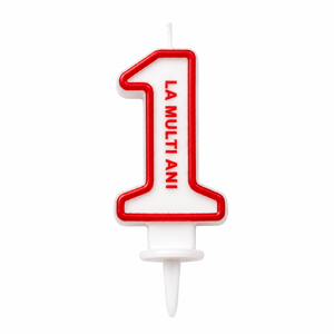 Lumânare Aniversară Cifră 1 „La Mulți Ani” – Lumânare Decorativă pentru Tort, Petreceri și Aniversări