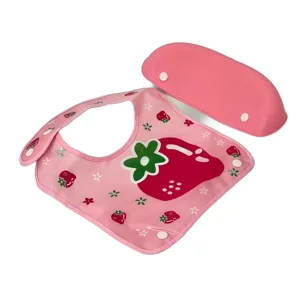 Bavețică Impermeabilă cu Buzunar Detașabil – Design Floral, Reglabilă, pentru 6–24 Luni, Disponibilă în Mai Multe Culori