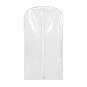 Husă de Protecție pentru Haine cu Fermoar și Fereastră Transparentă, 60 × 140 cm, Organizare și Depozitare Dulap