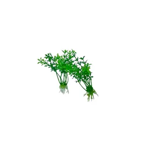 Plante Decorative Artificiale pentru Acvariu – Set 2 Bucăți, Plastic Verde cu Bază pentru Fixare