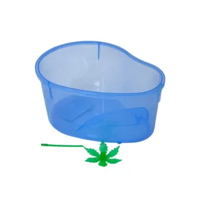 Acvariu din plastic pentru pești sau broaște țestoase – Mini bazin transparent cu plantă decorativă
