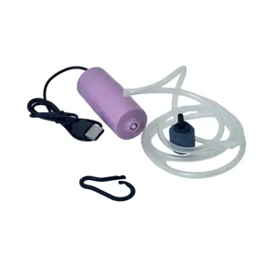 Aerator Electric pentru Acvariu – USB Reîncărcabil, Portabil, cu Pompă de Aer, Furtun și Piatră de Aer