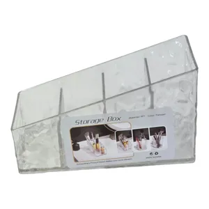 Organizator Cosmetice Transparent cu Compartimente 15x6.9x4.5 cm, Cutie Depozitare Machiaj