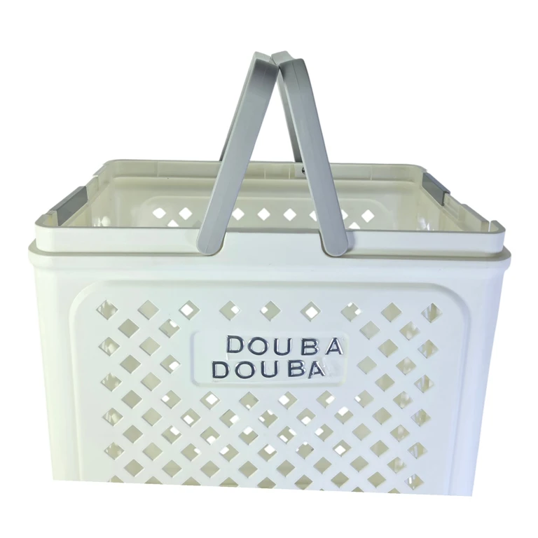 Coș Depozitare Pliabil cu Roți, Cutie Organizare Plastic Mobilă