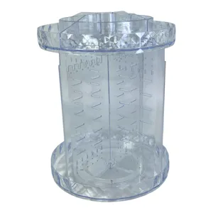Organizator Bijuterii Rotativ Transparent cu Compartimente, Suport Depozitare Inele și Accesorii