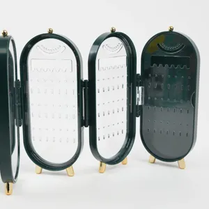 Organizator Bijuterii Verde Smarald cu Auriu – Cutie Elegantă pentru Inele, Cercei, Coliere și Brățări