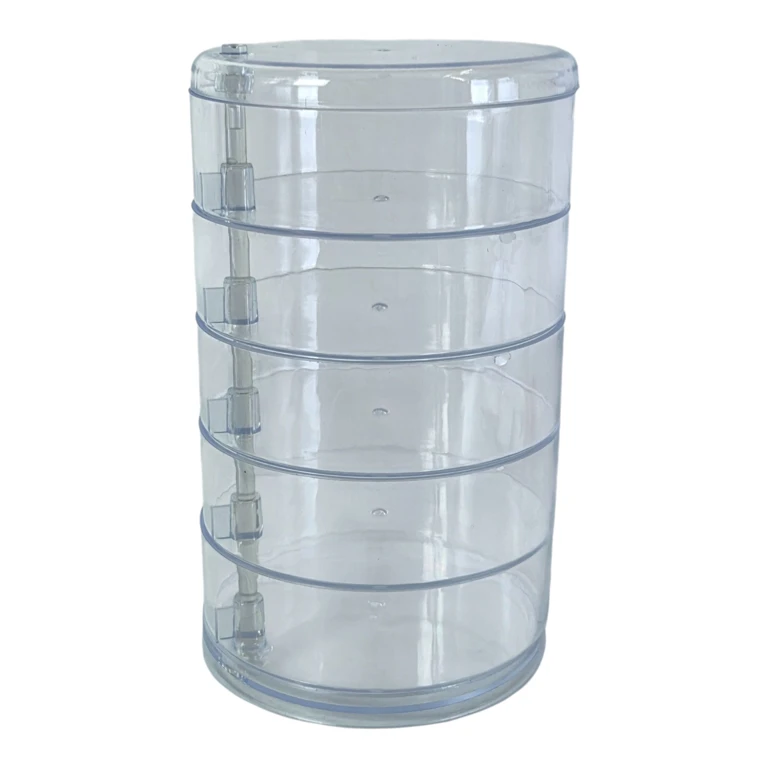 Organizator Bijuterii Rotativ Transparent, Suport Multietajat pentru Depozitare Accesorii