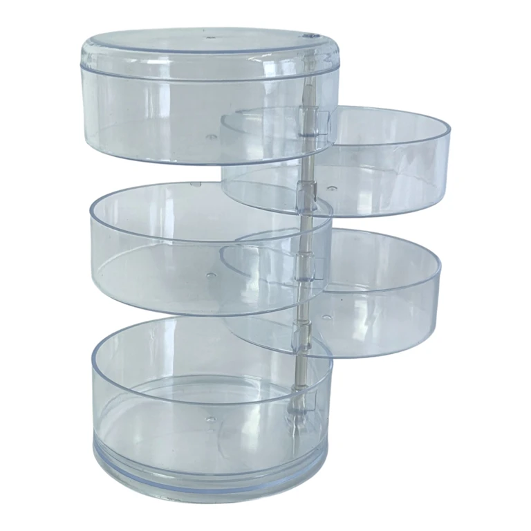 Organizator Bijuterii Rotativ Transparent, Suport Multietajat pentru Depozitare Accesorii