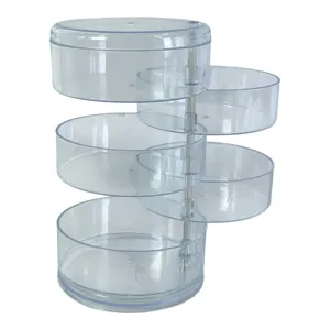Organizator Bijuterii Rotativ Transparent, Suport Multietajat pentru Depozitare Accesorii
