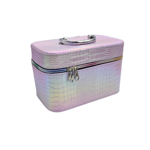 Cutie pentru Cosmetice și Bijuterii cu Mâner, Organizator Elegant cu Fermoar pentru Depozitare și Transport