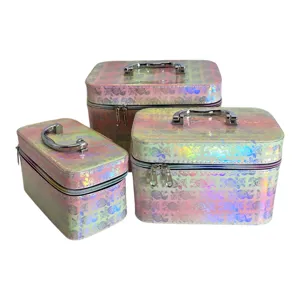 Set 3 Cutii Cosmetice pentru Organizare și Depozitare Machiaj, Recipiente Practice pentru Accesorii și Produse Beauty