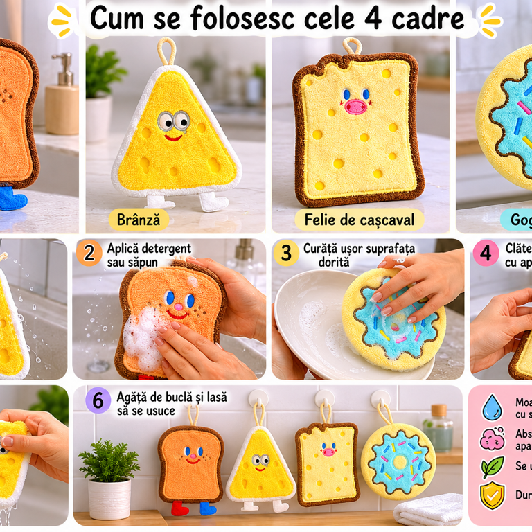 Prosop de Mână Absorbant, Reutilizabil pentru Baie și Bucătărie