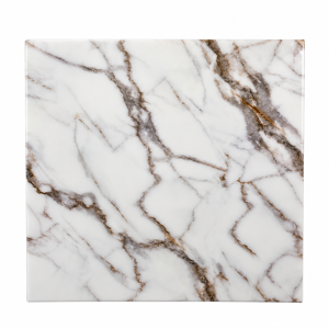 Autocolant Decorativ de Perete 60 x 60 cm, Model Marmură Albă cu Inserții Aurii și Gri, pentru Decorarea Pereților și Mobilierului