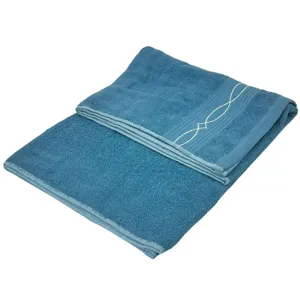 Prosop 68x138 cm din Bumbac 100% – Broderie Ondulată, Elegant și Absorbant, Culori Variate