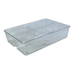 Cutie Depozitare Compartimentată Transparentă 23 cm, Organizator Cosmetice și Accesorii