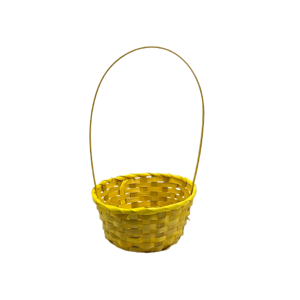 Coș Împletit Colorat cu Mâner 20 x 9 x 32 cm, Coș Decorativ pentru Cadouri, Flori și Depozitare