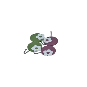 Set 2 Agățători Decorative cu Floare – Culori Verde și Roz