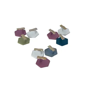 Set 3 Agățători Adezive Hexagonale cu Clește Metalic – Capacitate 2KG