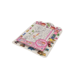 Set Creativitate 6 Piese 12 × 18 cm, Planșă de Colorat cu Acuarele și Pensulă, Kit Educațional pentru Copii