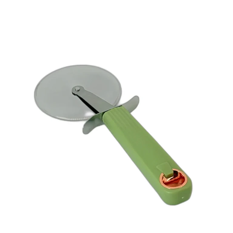 Rola Taiat Pizza Inox, Lama Rotativa, Maner Ergonomic Verde