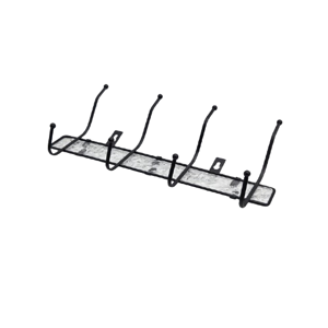 Cuier Metalic de Perete cu 4 Agățători 33 x 16.5 cm, Suport pentru Haine, Genți și Accesorii