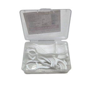 Set 30 Ațe Dentare cu Suport din Plastic, pentru Curățarea Spațiilor Interdentare, cu Cutie de Depozitare