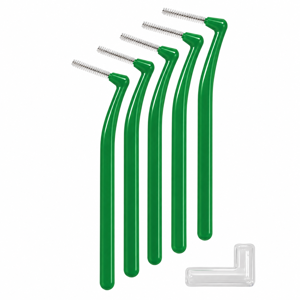 Set 5 Periuțe Interdentare pentru Curățarea Spațiilor dintre Dinți, 2,2–3,8 mm, Mâner Ergonomic, Verde