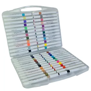 Set markere acrilice 48 culori în cutie organizatoare, markere pentru desen, pictură, hobby creativ, DIY, craft și ilustrații