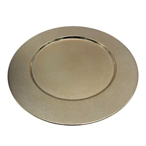 Platou Decorativ Rotund 33 cm, Farfurie Elegantă cu Model Texturat pentru Servire și Decorarea Mesei