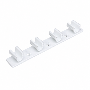 Suport pentru Mop și Unelte de Curățenie 300x45x4 mm, Organizator de Perete cu 4 Cleme pentru Cozi și Accesorii