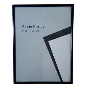 Cadru foto decorativ 15x20 cm (6x8 inch), ramă subțire neagră, design modern pentru birou și casă