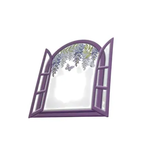 Autocolant Oglindă Decorativ Fereastră Mov 30 cm, Sticker Perete cu Efect Oglindă