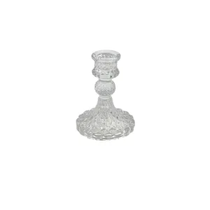Suport din Sticlă pentru Lumânări Tip Sfeșnic 15 × 5,5 × 4 cm cu Design Decorativ Elegant