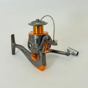 Mulinetă Pescuit Model 7000 – Tambur Metalic Portocaliu, Frână Frontală Heavy Duty, Corp Gri Antracit, Capacitate Fir 0.35/350m, Ideală pentru Somn, Crap Mare și Pescuit Marin