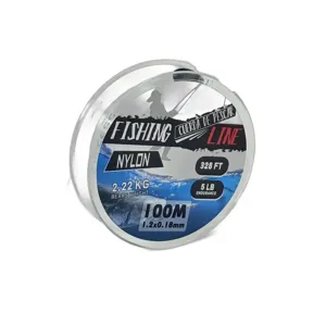 Fir de Pescuit Nylon DUOGUO – 100 m, 0.18 mm, Rezistență 2.22 kg / 5 lb, Transparent, 328 FT, Rezistent la Abruziune, Ideal pentru Apă Dulce și Sărată