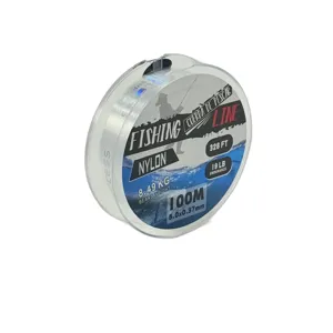 Fir de Pescuit Nylon DUOGUO – 100 m, 0.37 mm, Rezistență 8.49 kg / 19 lb, Transparent, 328 FT, Monofilament Rezistent la Tensiune, Apă Dulce și Sărată