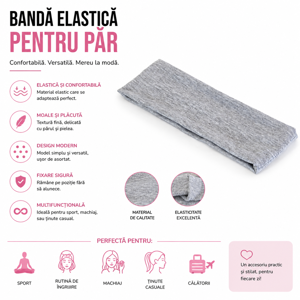 Bentiță de cap 7 x 26 cm pentru machiaj, cosmetică și îngrijire personală