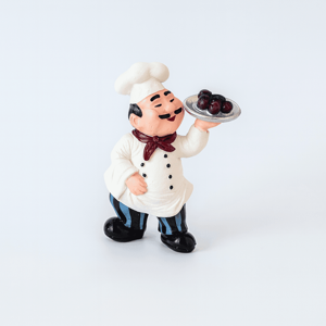 Magnet de frigider bucătar decorativ, model chef cu tavă, accesoriu pentru bucătărie