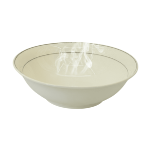 Bol ceramic 9 inch cu margine aurie, elegant pentru servire supă, salată sau deserturi
