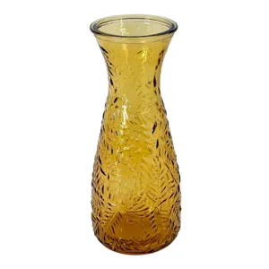 Vază decorativă din sticlă texturată culoare chihlimbar – Design elegant pentru decor interior