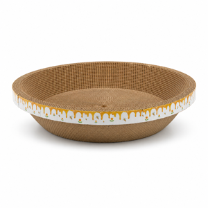 Coș pentru Zgâriat Pisici 50 x 12 cm, Pat și Zonă de Joacă din Carton pentru Ascuțirea Ghearelor și Relaxare Pisici, Model Rotund Decorativ