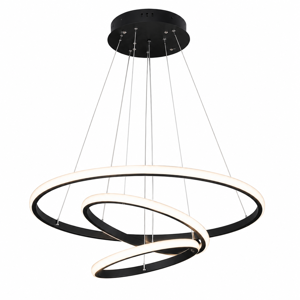 Lustră LED Modernă Suspendată cu 3 Inele 450 mm, Design Circular Elegant, Iluminare LED Integrată
