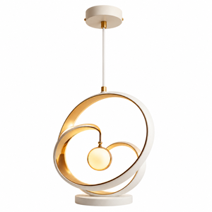 Lustră LED Suspendată Modernă cu Inele Spiralate, Diametru 400 mm, Design Elegant pentru Living, Dormitor, Dining, Hol sau Birou