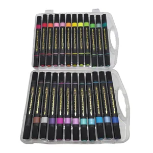 Set 24 Carioci Colorate cu 2 Capete, Culori Diverse, pentru Desen, Colorat și Activități Creative