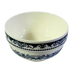 Bol Ceramic Floare Albastră 11,4 cm – Bol Servire 4.5 Inch cu Model Floral Albastru, Interior Alb, Design Clasic pentru Gustări și Desert